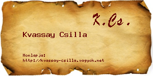 Kvassay Csilla névjegykártya