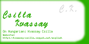 csilla kvassay business card